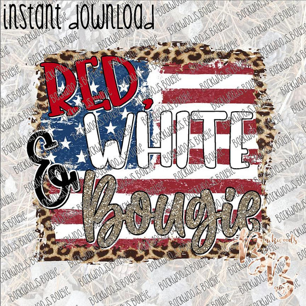 Red White and Bougie INSTANT DOWNLOAD print file PNG