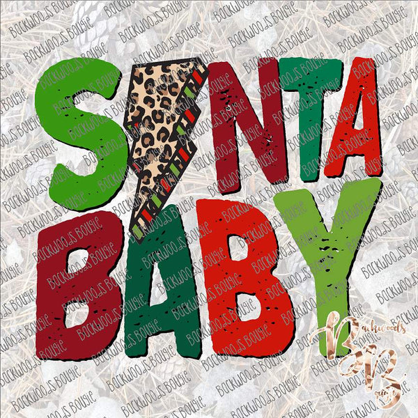 Santa Baby Lightning Bolt SUBLIMATION Transfer READY to PRESS