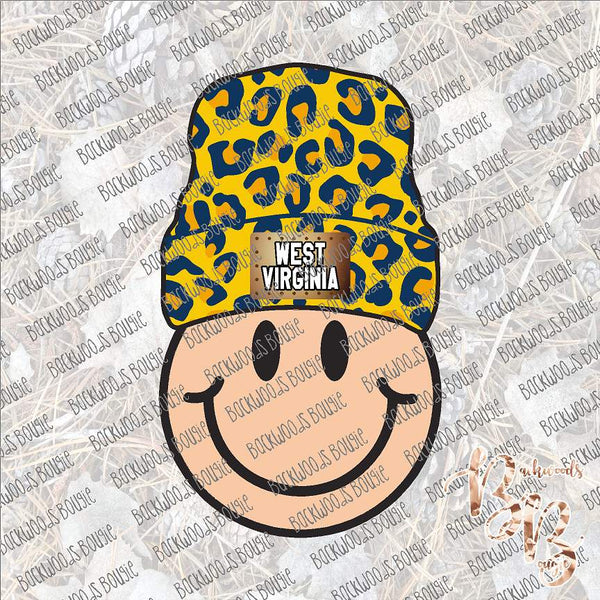 Smiley Beanie WV Leopard SUBLIMATION Transfer READY to PRESS