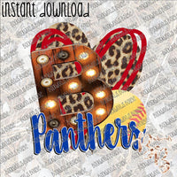 Softball Heart School Marquee B Panthers INSTANT DOWNLOAD print file PNG