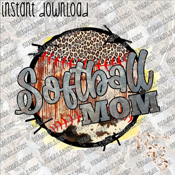 Softball Mom Leopard Cow INSTANT DOWNLOAD print file PNG