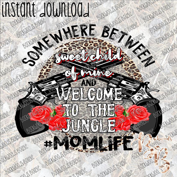 Somewhere between Sweet Child of Mine and Welcome of the Jungle INSTANT DOWNLOAD print file PNG