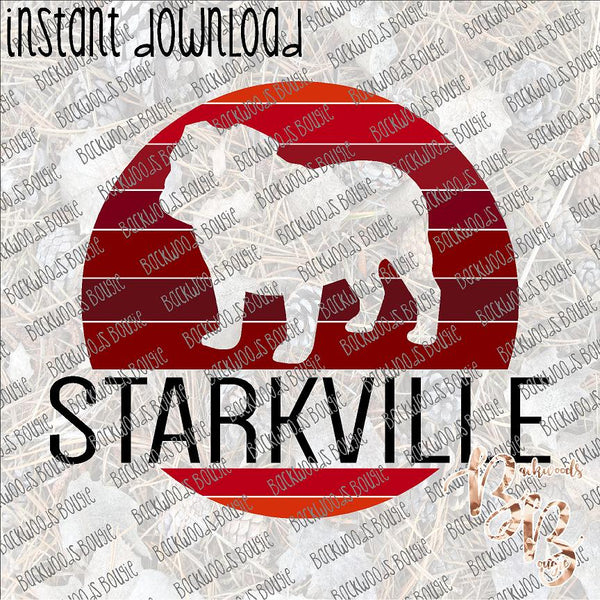 Starkville Bully Retro Circle INSTANT DOWNLOAD print file PNG