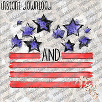 Stars and Stripes Grunge INSTANT DOWNLOAD print file PNG