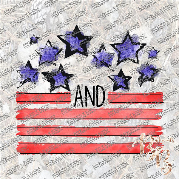 Stars and Stripes Grunge SUBLIMATION Transfer READY to PRESS