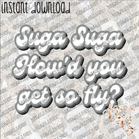 Suga Suga How'd you get so Fly INSTANT DOWNLOAD print file PNG