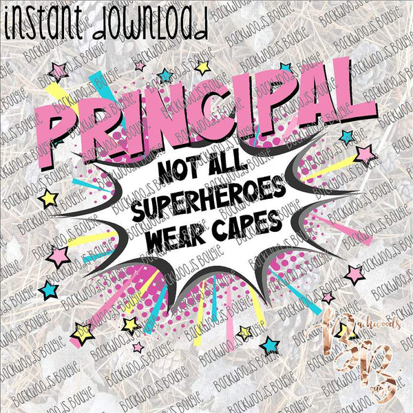 Superhero Principal INSTANT DOWNLOAD print file PNG