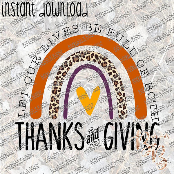 Thanks and Giving INSTANT DOWNLOAD print file PNG