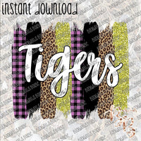 Tigers Brushstrokes INSTANT DOWNLOAD print file PNG