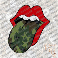 Tongue Out Camo SUBLIMATION Transfer READY to PRESS