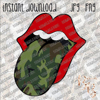 Tongue Out Camo INSTANT DOWNLOAD print file PNG