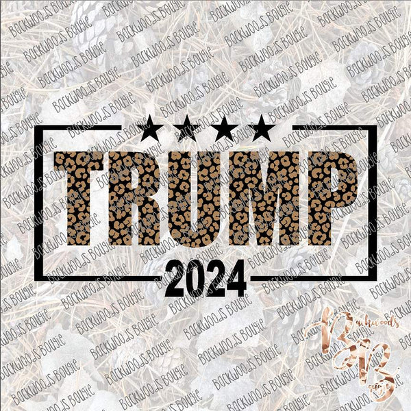 Trump 2024 Black Leopard SUBLIMATION Transfer READY to PRESS