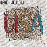 USA Leopard Distressed INSTANT DOWNLOAD print file PNG