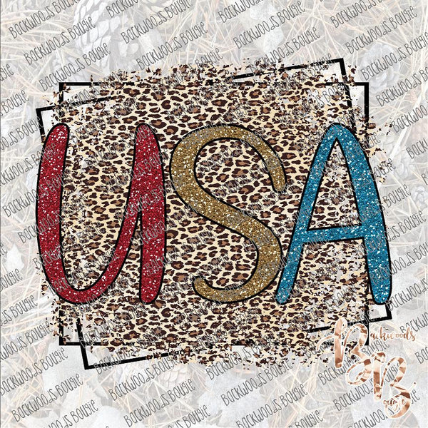 USA Leopard Distressed SUBLIMATION Transfer READY to PRESS