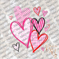 Valentine Hearts SUBLIMATION Transfer READY to PRESS