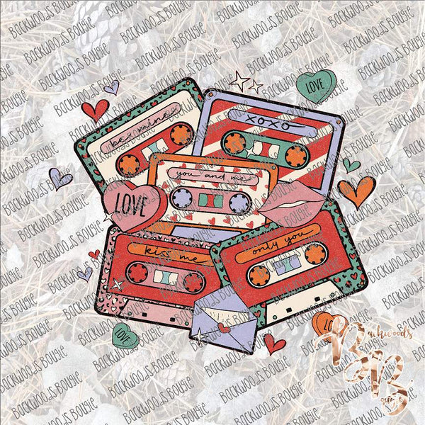 Valentine Retro Cassettes SUBLIMATION Transfer READY to PRESS