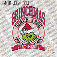 Very Merry Grinchmas INSTANT DOWNLOAD print file PNG