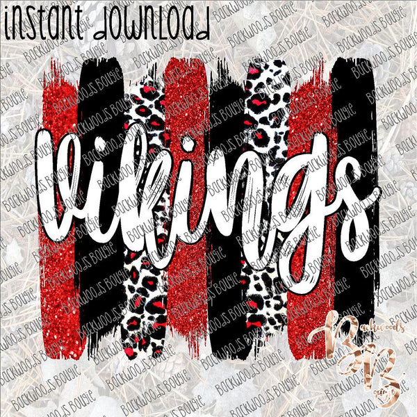 Vikings Brushstrokes Black and Red INSTANT DOWNLOAD print file PNG