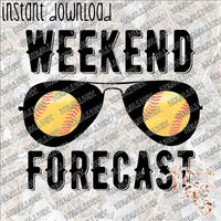 Weekend Forecast Softball INSTANT DOWNLOAD print file PNG