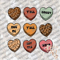 Western Valentine Conversation Hearts SUBLIMATION Transfer READY to PRESS