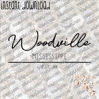 Woodville MS Est INSTANT DOWNLOAD print file PNG