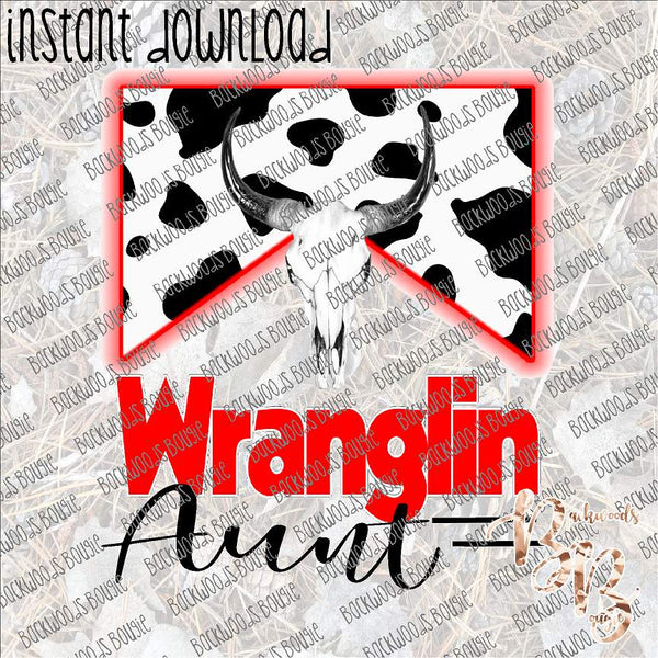 Wranglin' Aunt Pink INSTANT DOWNLOAD print file PNG