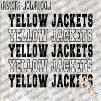 Yellow Jakcets Repeat Text INSTANT DOWNLOAD print file PNG