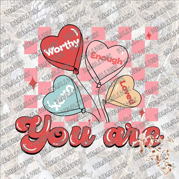 You Are Candy Hearts SUBLIMATION Transfer READY to PRESS