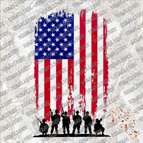 American Flag Soldiers SUBLIMATION Transfer READY to PRESS