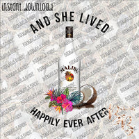 And She Lived Happily Ever After Malibu INSTANT DOWNLOAD print file PNG