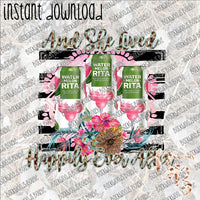 And She Lived Happily Ever After Watermelon Rita INSTANT DOWNLOAD print file PNG