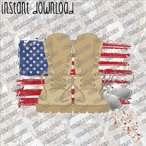 Army Boots INSTANT DOWNLOAD print file PNG