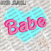 Babe Heart INSTANT DOWNLOAD print file PNG