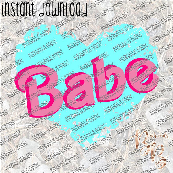 Babe Heart INSTANT DOWNLOAD print file PNG