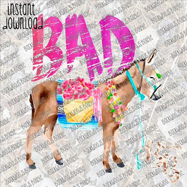 Bad Ass (Donkey) INSTANT DOWNLOAD print file PNG