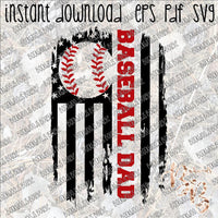 Baseball Dad Distressed Flag INSTANT DOWNLOAD cut file SVG