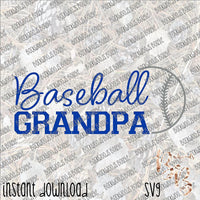 Baseball Grandpa INSTANT DOWNLOAD cut file SVG