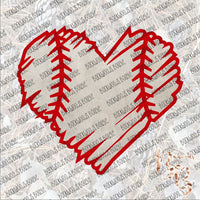 Baseball Heart SUBLIMATION Transfer READY to PRESS