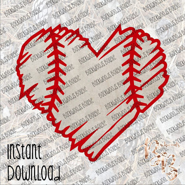 Baseball Heart INSTANT DOWNLOAD print file PNG