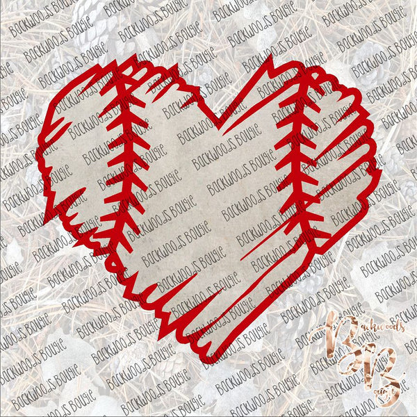 Baseball Heart SUBLIMATION Transfer READY to PRESS