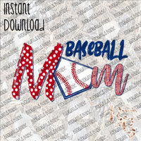 Baseball Mom 2 INSTANT DOWNLOAD print file PNG