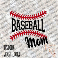 Baseball Mom Stitches INSTANT DOWNLOAD print file PNG