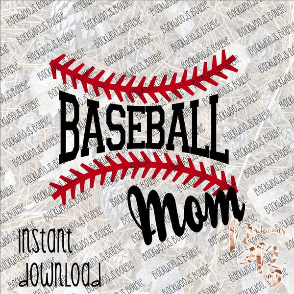 Baseball Mom Stitches INSTANT DOWNLOAD print file PNG