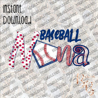 Baseball Nana INSTANT DOWNLOAD print file PNG