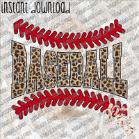 Baseball Leopard Stitches INSTANT DOWNLOAD print file PNG