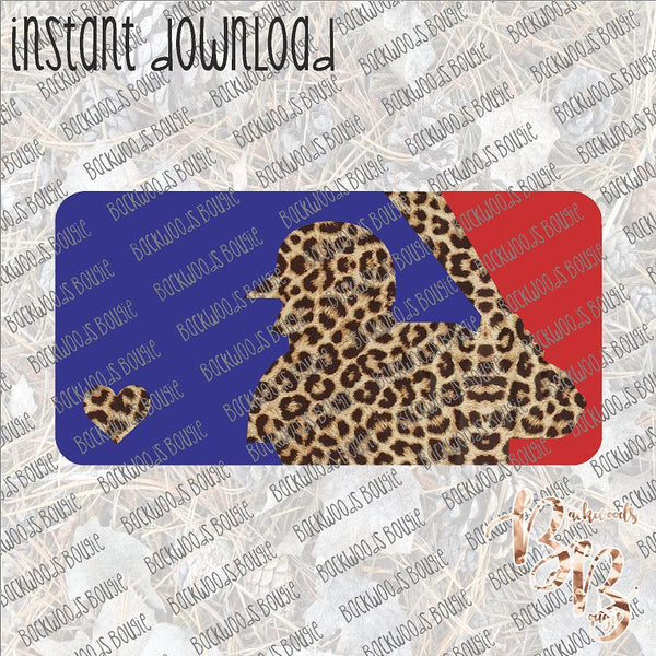 Baseball Logo Leopard INSTANT DOWNLOAD print file PNG