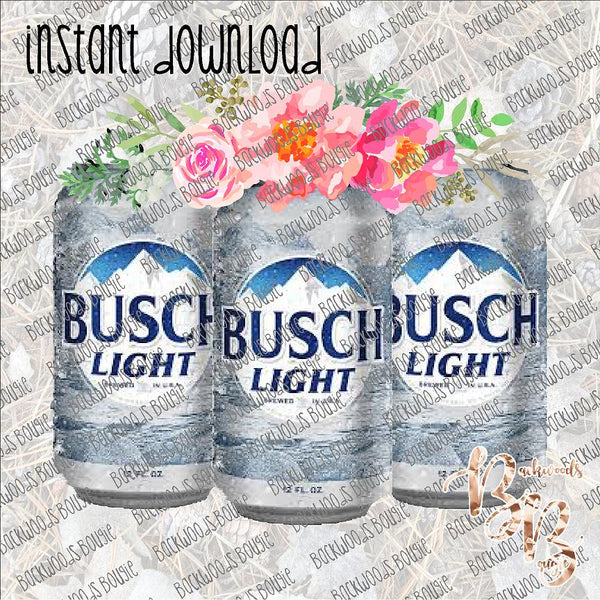 Beer can floral - Busch INSTANT DOWNLOAD print file PNG – BB