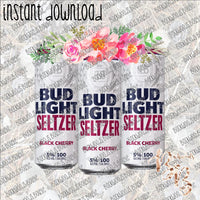 Beer Can Floral - Bud Light Black Cherry INSTANT DOWNLOAD print file PNG