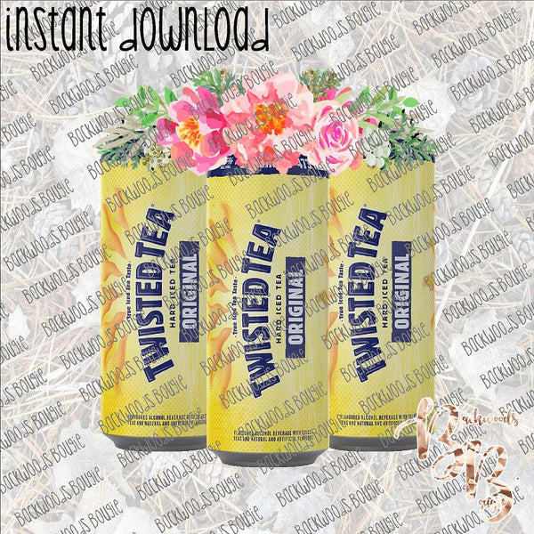 Beer Can Floral - Twisted Tea INSTANT DOWNLOAD print file PNG