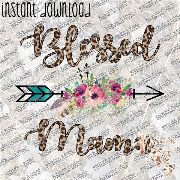 Blessed Mama Leopard INSTANT DOWNLOAD print file PNG